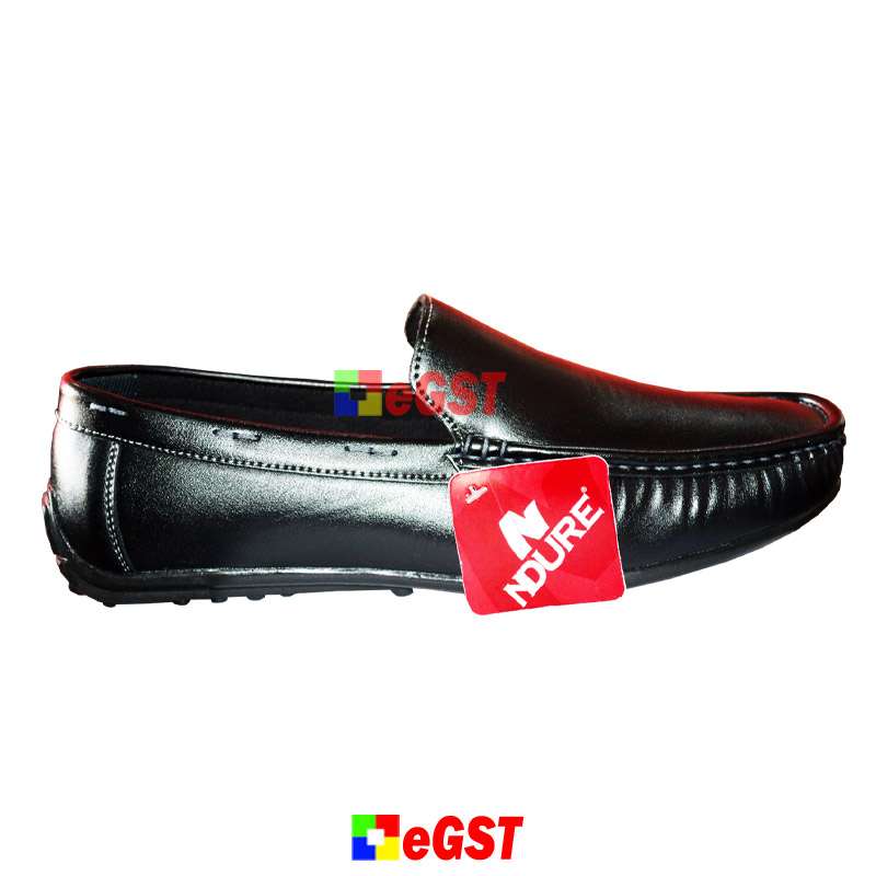 Black Leatherite Moccasin Shoes